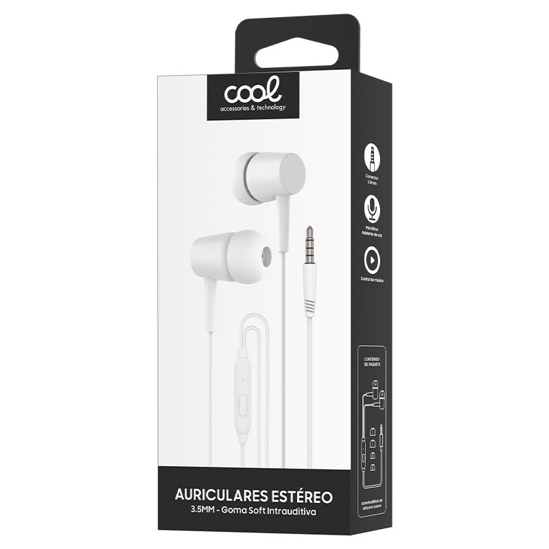 Auriculares 3,5 mm COOL Bear Stereo Con Micro Blanco - Image 2