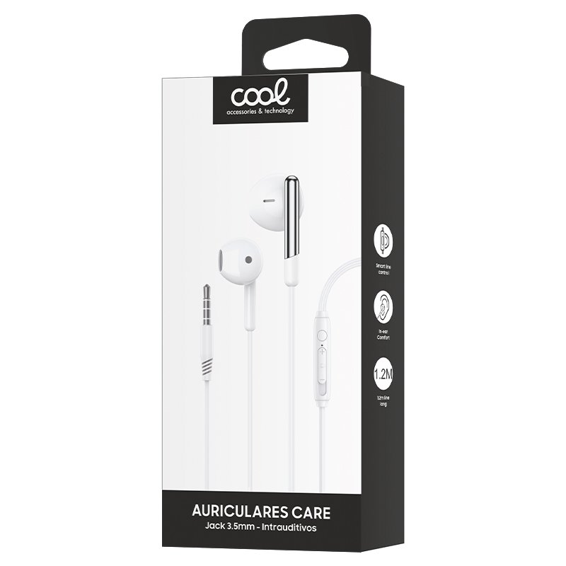 Auriculares 3,5 mm COOL Care Stereo Con Micro Blanco - Image 2