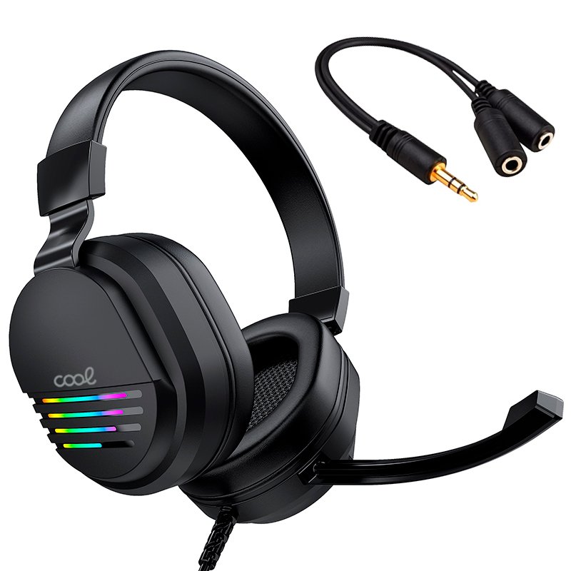 Auriculares Stereo PC / PS4 / PS5 / Xbox Gaming COOL Nitro con Adapt. Audio + Iluminación - Image 2
