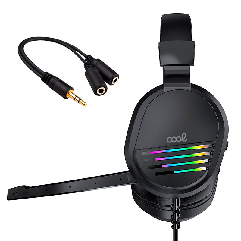Auriculares Stereo PC / PS4 / PS5 / Xbox Gaming COOL Nitro con Adapt. Audio + Iluminación - Image 3