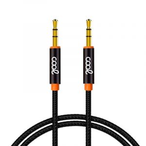 Cable Jack 3.5 mm a Jack 3.5 mm COOL Audio-Audio Nylon Negro (1m)