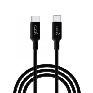 Cable USB Compatible COOL Universal TIPO-C a TIPO-C (1 metro) Negro 3 Amp