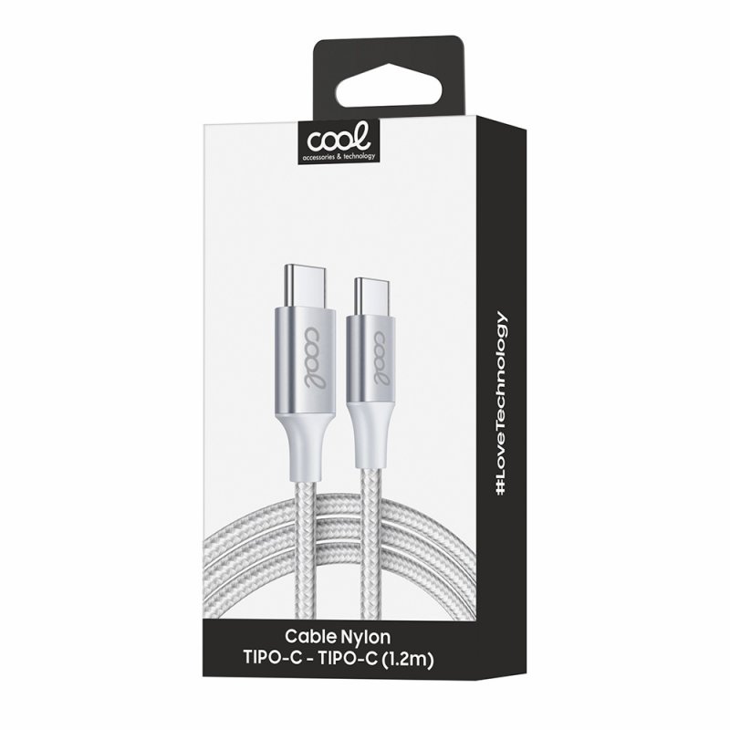 Cable USB COOL Nylon Universal Tipo C a Tipo C (1.2 metros) - Image 2