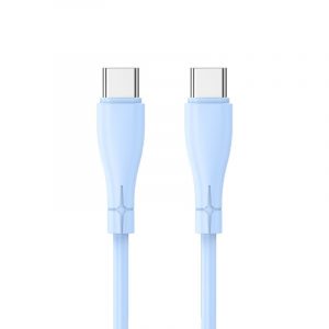 Cable USB COOL Silicona Universal Tipo C a Tipo C (1 metro) Celeste