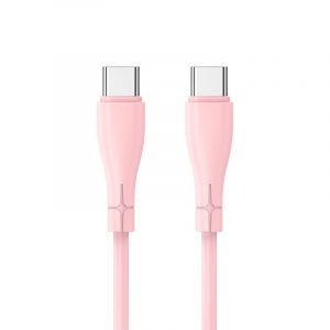 Cable USB COOL Silicona Universal Tipo C a Tipo C (1 metro) Rosa