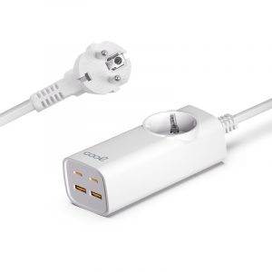 Cargador Universal Multipuerto COOL 65W (Regleta 5 Puertos) Blanco