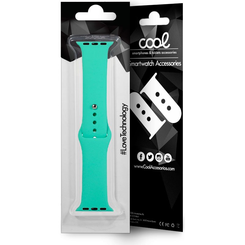 Correa COOL para Apple Watch Series 1 / 2 / 3 / 4 / 5 / 6 / 7 / 8 / 9 / SE (38 / 40 / 41 mm) Goma Mint - Image 2