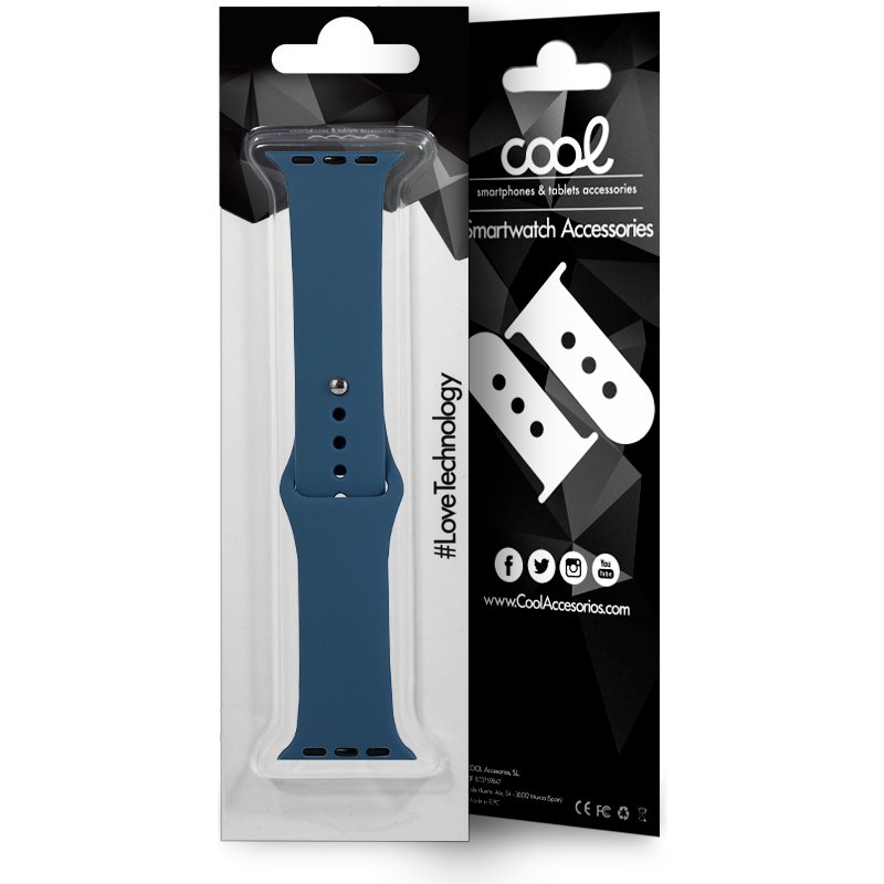 Correa COOL para Apple Watch Series 1 / 2 / 3 / 4 / 5 / 6 / 7 / 8 / 9 / SE (42 / 44 / 45 mm) Goma Azul - Image 2