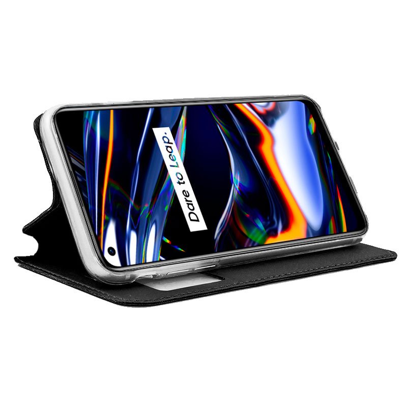 Funda COOL Flip Cover para Realme 7 Pro Liso Negro - Image 2