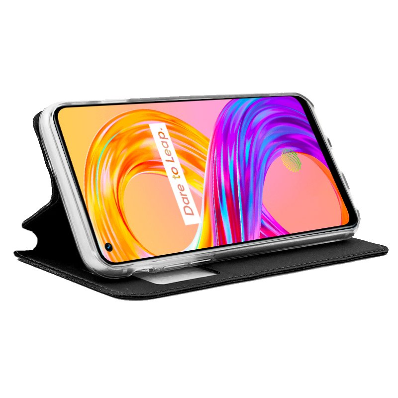Funda COOL Flip Cover para Realme 8 / 8 Pro Liso Negro - Image 2