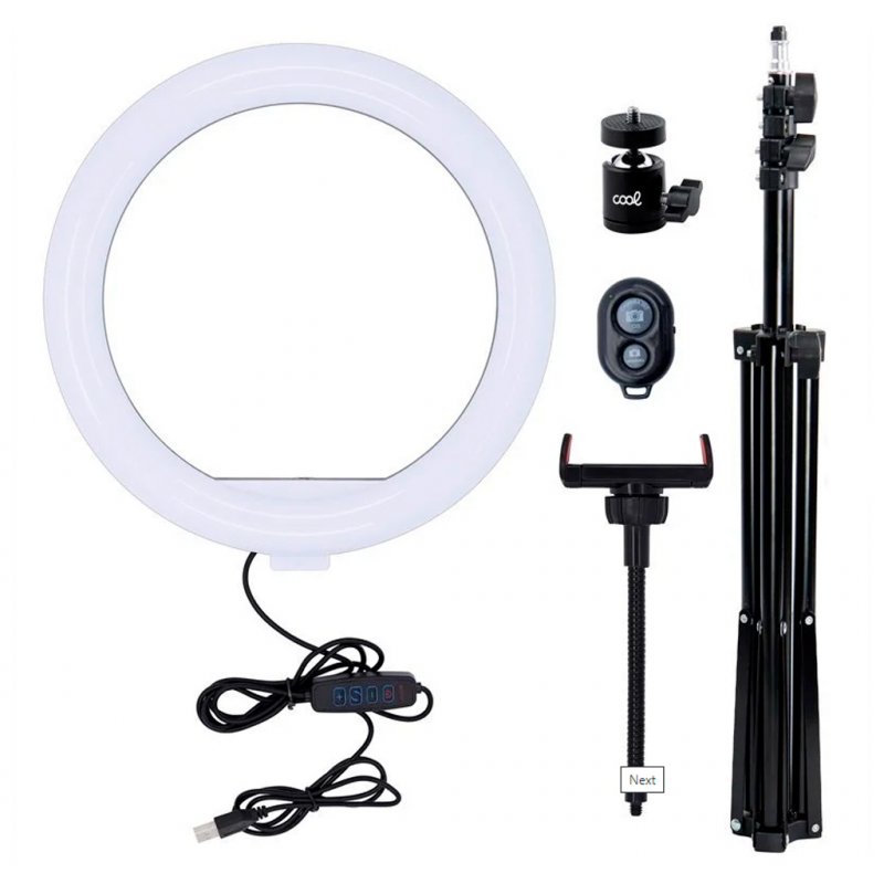 Soporte Trípode (180 cm) Aro de Luz LED COOL + Mando Bluetooth - Image 2