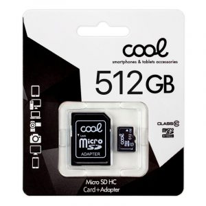 Tarjeta Memoria Micro SD con Adaptador x512 GB COOL (Clase 10)